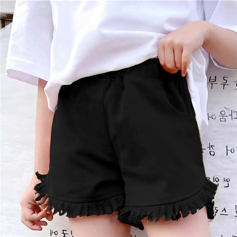 Summer 2022 Girls' Shorts - Large and medium-sized children's denim colorful shorts manufacturer wholesale, 3-12 years old outdoor trendy children's pants details Picture