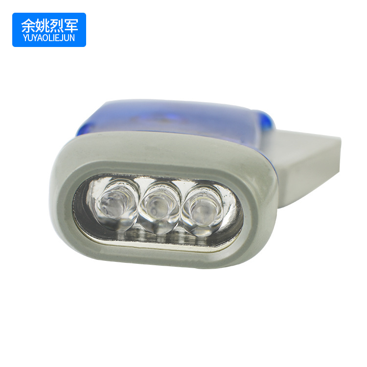 Manufacturers Supply Wholesale Plastic Hand Press Three Lights Multi-Color Optional Outdoor Emergency Small 3Led Flashlight details Picture