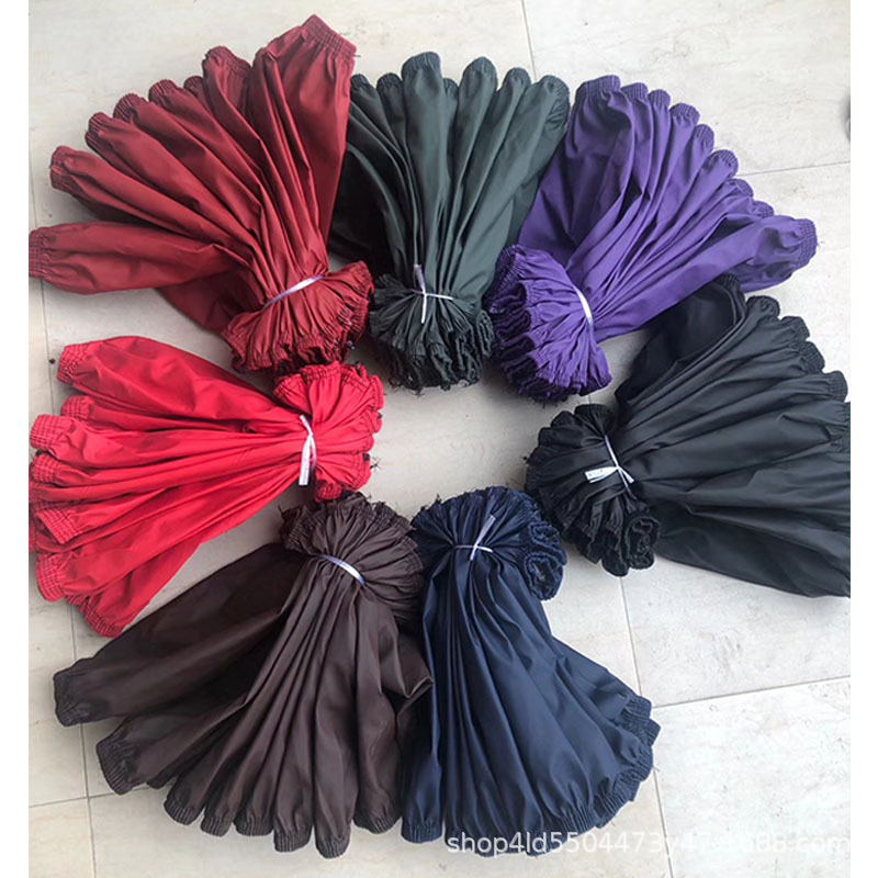 Waterproof and oil-proof leather arm sleeves, adult long thick arm sleeves, glossy leather flat sleeve guards, factory household labor protection arm sleeves details Picture