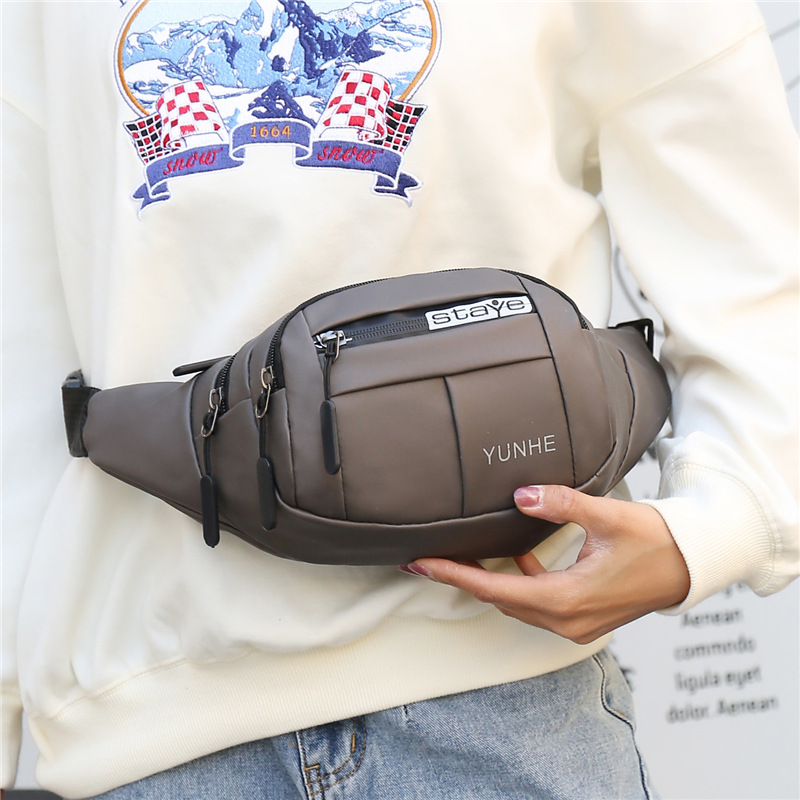 Foreign Trade Waist Pack Wholesale Men's Leather Chest Bag Large Capacity Women's Waist Pack Crossbody Bag Business Outdoor Mobile Phone Bag details Picture