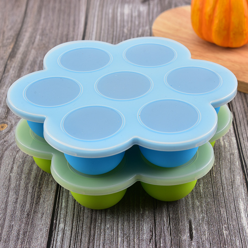 Large size baby food box with cover seven holes crisper box with cover ice gel ice cube Popsicle ice cream mold thumbnail