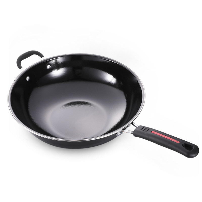 Our factory produces pearl genuine stainless steel woks, cooking POTS, enamel POTS, and custom kitchenware. We offer sample processing for export details Picture