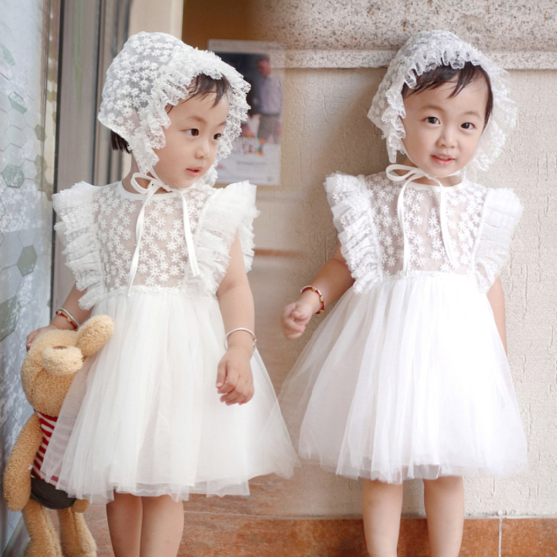 766 Summer light breathable baby Princess dress Baby Full moon dress Girl Baby little Daisy embroidered dress