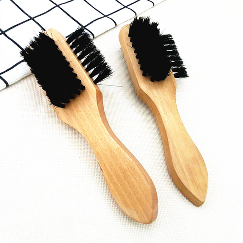 The manufacturer supplies three-purpose shoe brushes with large wooden handles and high-quality black wool shoe polish brushes. Wholesale two-yuan store supply in Yiwu details Picture