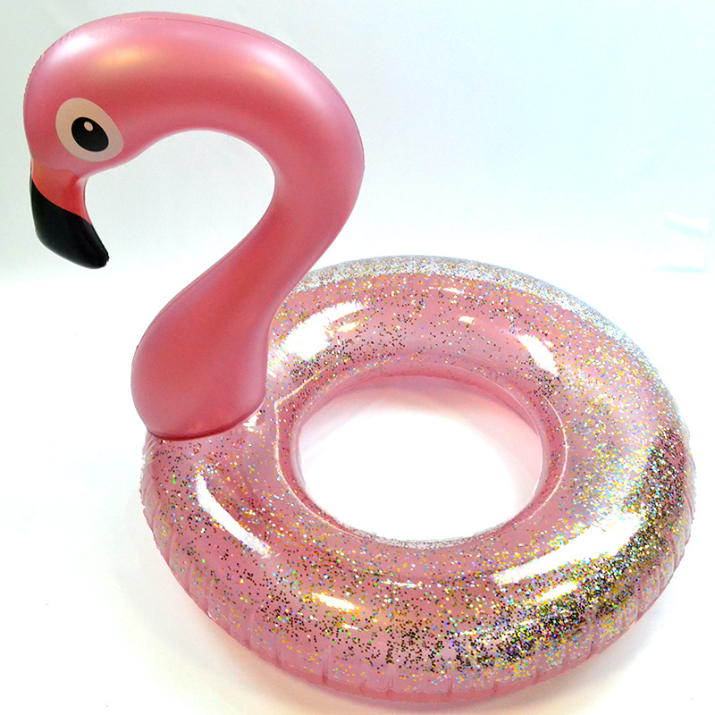 Rainbow Rain ® Pvc Sequin Ring Influencer Ins Love Bird Lifebuoy Adult Flamingo Swimming Ring Application Scenario