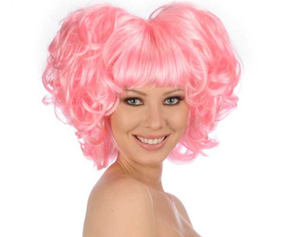Pink, cute, youthful and funny Internet celebrity Douyin Halloween short hair wig with curly hair festival party