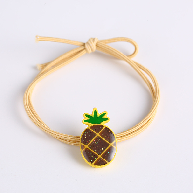 Nuevo pequeño fresco calado fruta piña fresa hurro cereza sandía cordón para el cabello rizo cordón para el cabello holder details Picture