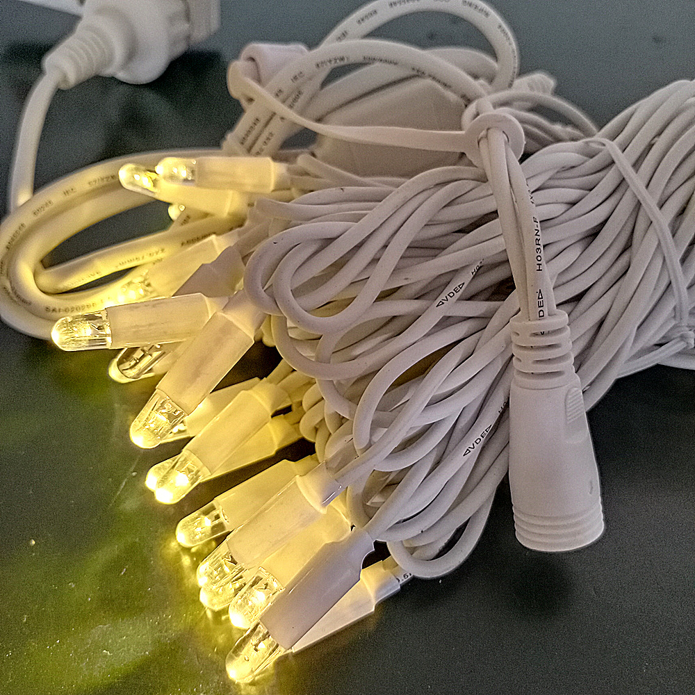 New European rubber line potting light string with flash bubble LED shell festival light, white waterproof outdoor color light