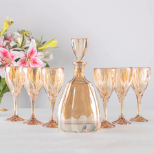 Clear crystal goblet colored champagne 透明水晶杯酒具炫彩欧式洋酒 高脚杯酒具套装