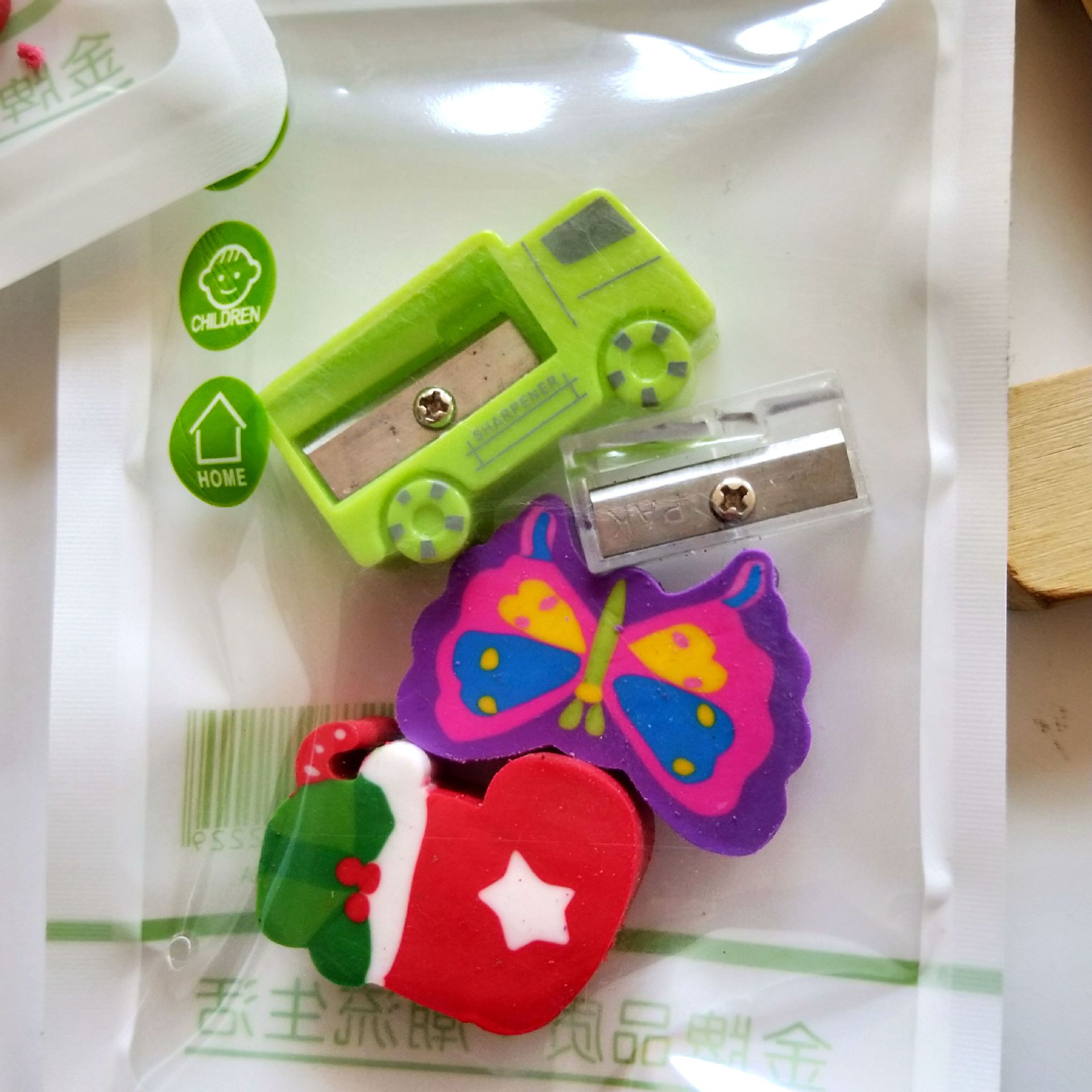 Stationery set rubber pencil sharpener Gift wholesale 1 yuan shop source online shop gift Application Scenario
