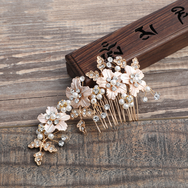 Pearl hair pins, ancient-style Hanfu hair accessories, bride's coiled hair hairpins, wedding dress hairpins, wholesale of ancient costume headwear Specification image