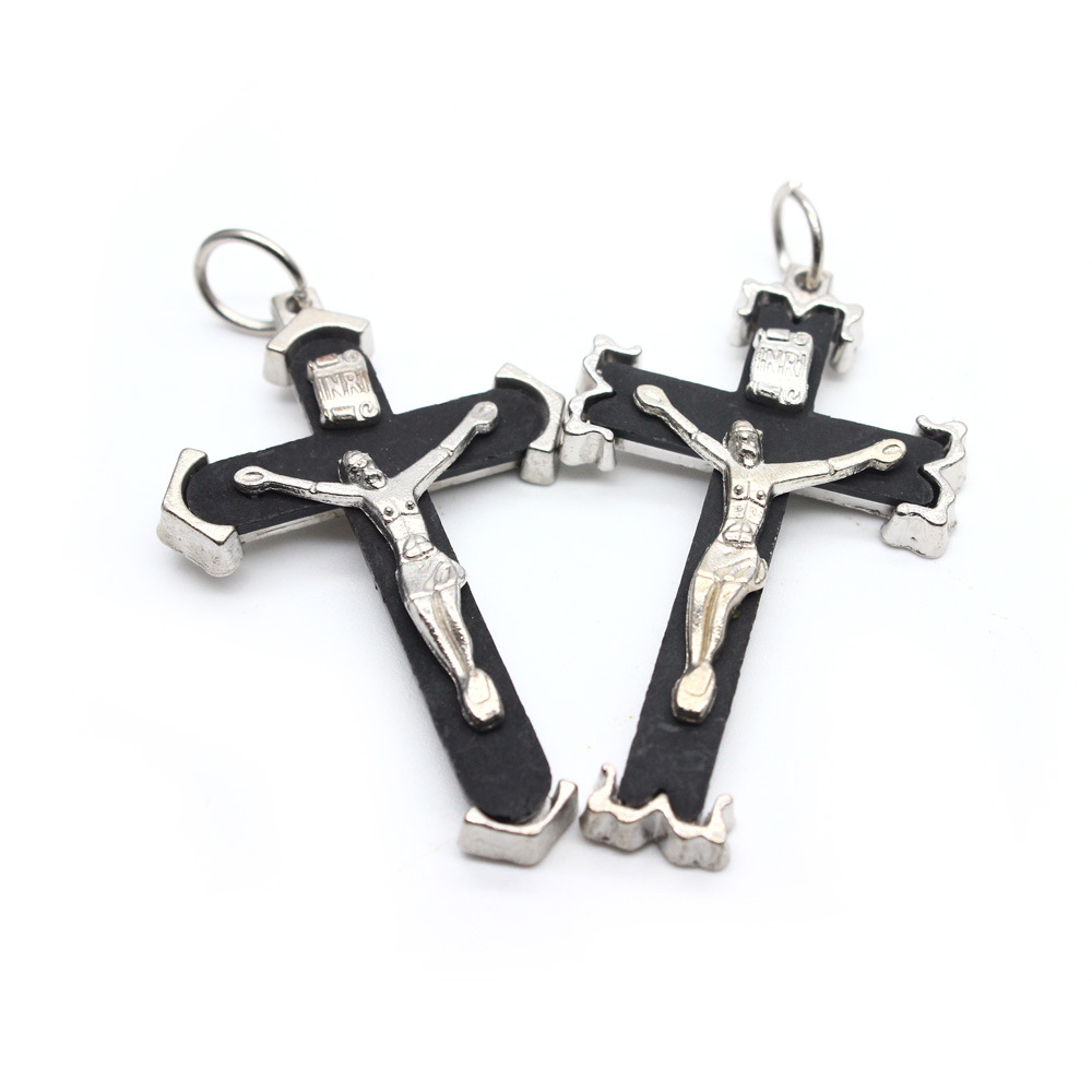 (10 pieces per package) Black cross rosary Necklace Pendant accessory DIY jewelry Amazon E-commerce 10 Specification image