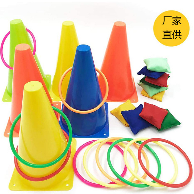 Throwing toys, ring toss, kindergarten outdoor sports toys, sensory integration training, plastic rings, colorful rings, street stalls details Picture