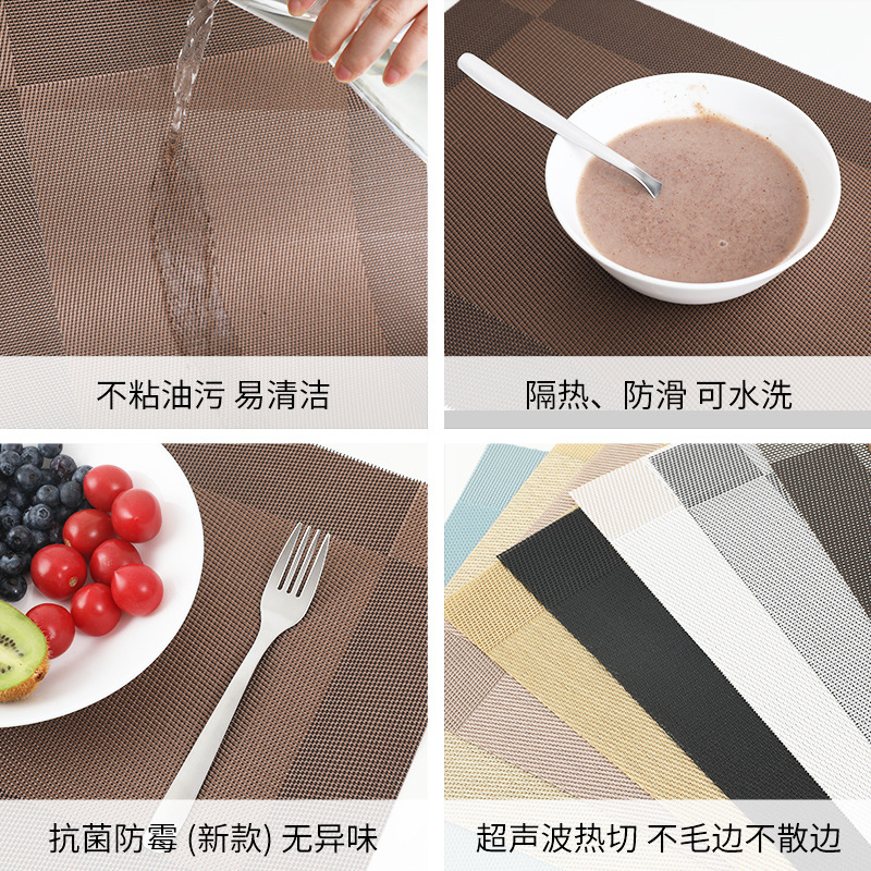 Ningxin Cross-Border Teslin Environmental Protection Pvc Placemat 30*45 Heat Insulation Non-Slip Table Mat Coaster Table Flag Western Placemat details Picture