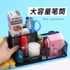 Large-capacity iron mesh three-compartment pen holder, desktop storage, multi-functional combination pen bucket, office and student metal stationery wholesale details Picture