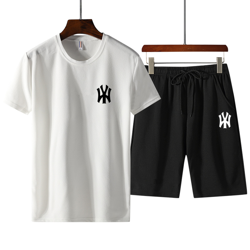 Men's Summer Short Sleeve T-Shirt Sports Suit Summer 2023 Men's New Leisure Suit With A Set Item Picture