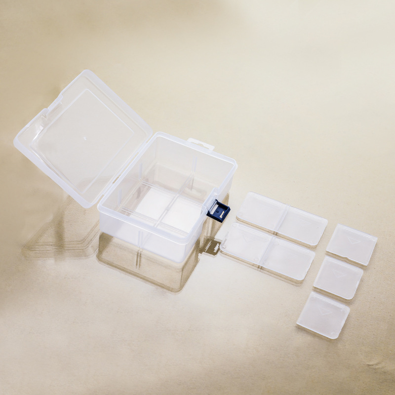 多格大号6格加厚可拆透明塑料盒五金工具整理饰品配件水果桌面收纳盒