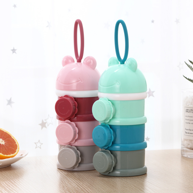 Colorful Childhood Side-opening three-layer milk powder box, outdoor baby storage milk powder sealed box, food storage box 8818 details Picture