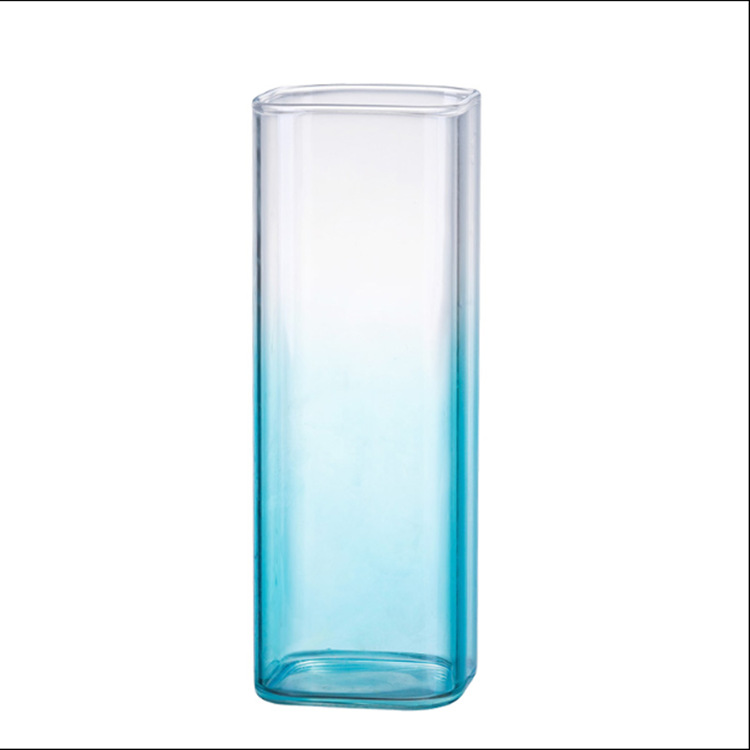 High Borosilicate Heat Resistant Glass Ins Transparent Flower Tea Cup Beer Whiskey Milk Juice Cup Square Glass Item Picture