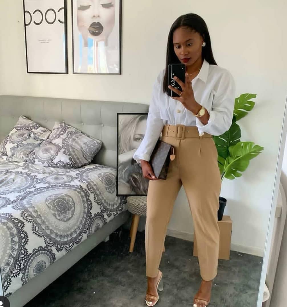 European and American women's clothing, Amazon Spring/Summer high-waisted casual dress pants, slimming suit pants, women's long pants, autumn professional pants details Picture