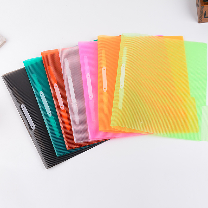 厂家直供糖果色带扣两页夹 考试资料收纳袋 整理办公文件收纳包