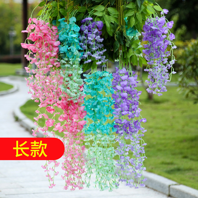 Artificial wisteria flowers, wisteria figures, fake flowers, living room ceiling decoration, wisteria wedding green plants, artificial flowers, douhua wholesale, fake flowers wholesale, factory direct sales Application Scenario