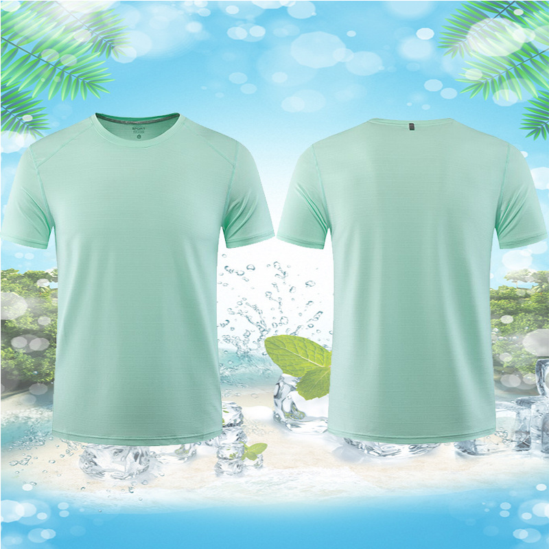 Ice Quick Dry Round Neck T-Shirt Custom Logo Culture Shirt Advertising Shirt Polo Shirt Short Sleeve Custom Work Clothes Wholesale details Picture
