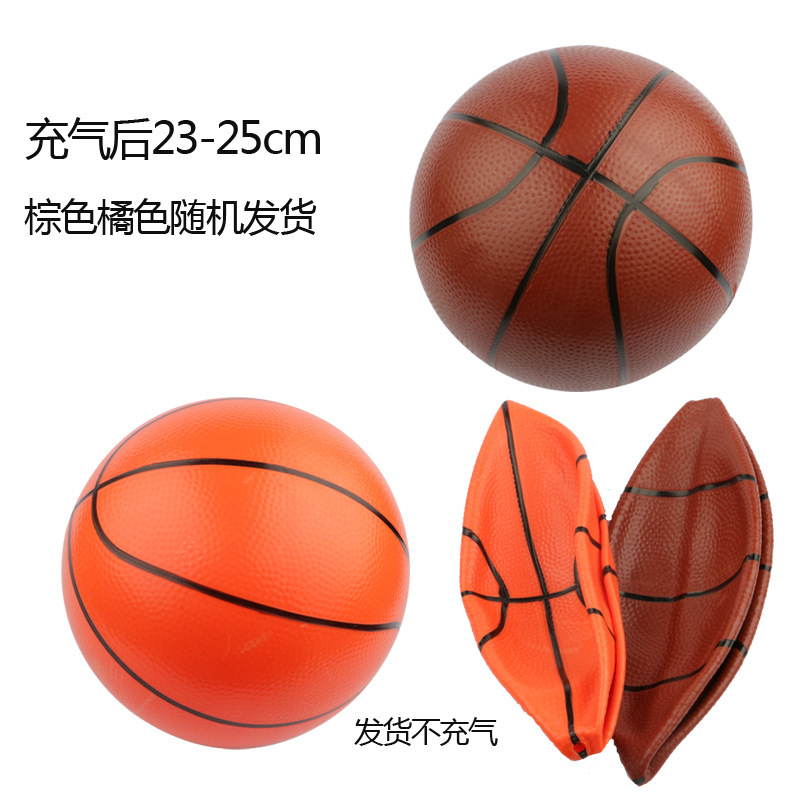 厂家直销爆款儿童22厘米彩色兰球充气彩色皮球拍拍球加厚篮球地摊详情图2