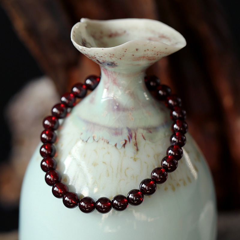 Natural collection grade single ring garnet bracelet Brazil purple tooth black rose red garnet bracelet manufacturers thumbnail