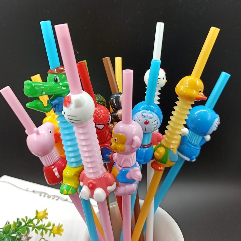 Creative shaped straws, disposable children's cartoon straws, artistic animal straws, plastic PP hard tubes, beverage elbow tubes