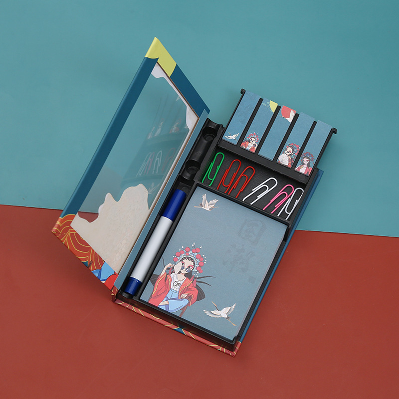 New sticky note gift box Chinese style ancient style combination sticky note Hand-torn sticky note with pen paper clip sticky note set details Picture