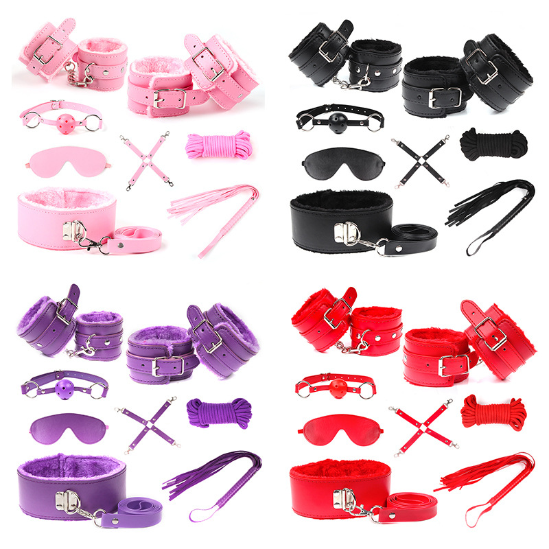 Adult sex toys Alternative toys 8-piece sm flirting props binding 8-piece set alternative torture sex toys sex underwear full figure