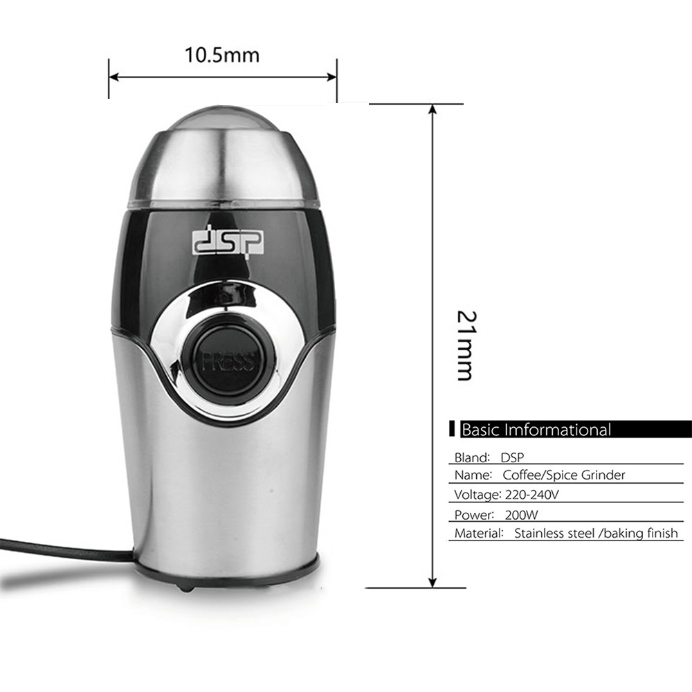 DSP 咖啡研磨机不锈钢刀头电动磨豆机全自动磨粉机家用小型详情图4