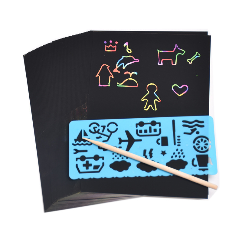 厂家直销/炫彩刮画纸3/儿童刮刮画创白底实物图
