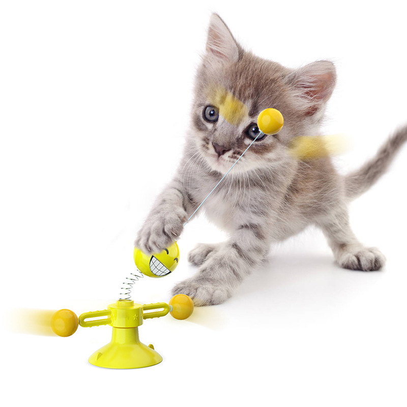 厂家销售新款宠物猫玩具不倒猫玩弹簧人旋转猫玩具大量现货