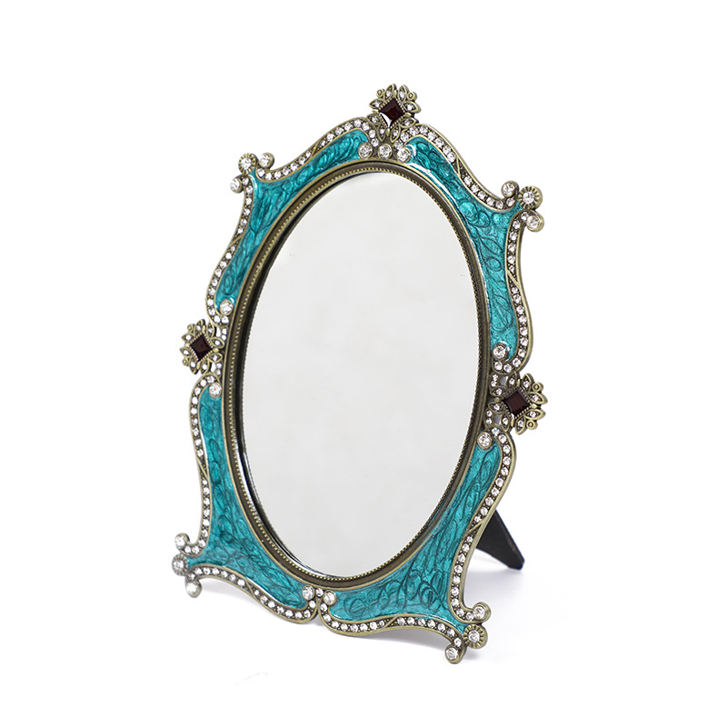 Wedding gift mirror, bride's retro European-style makeup mirror, table-style Russian princess dressing mirror, exotic style wholesale Item Picture