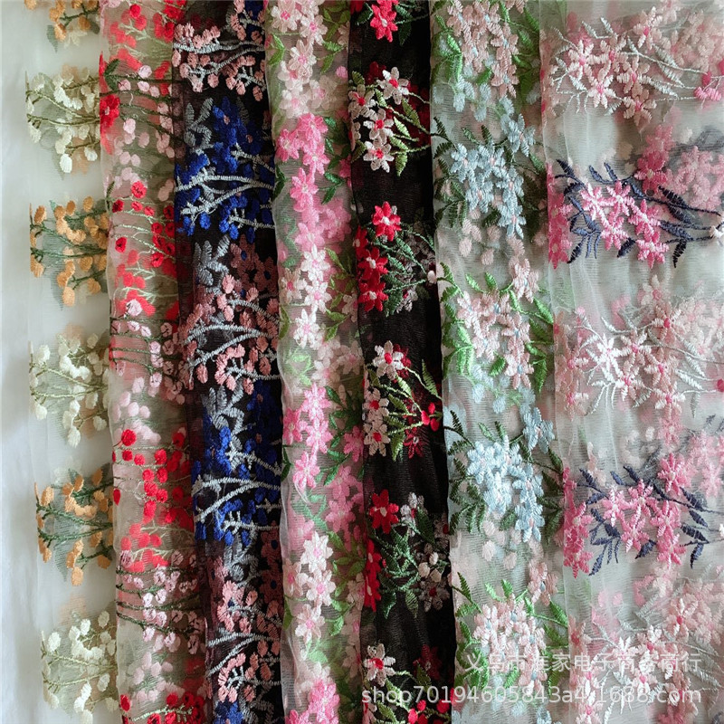 Factory direct sales of home textile accessories, embroidered long strip fabrics, skirts, wedding dresses, window screens, lace accessories, customized Specification image