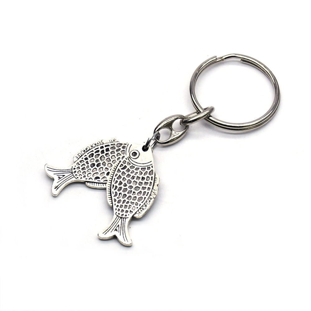 Retro Pisces keychain pendant ring accessory, special seaside gift and promotional item wholesale manufacturer, pendant creativity