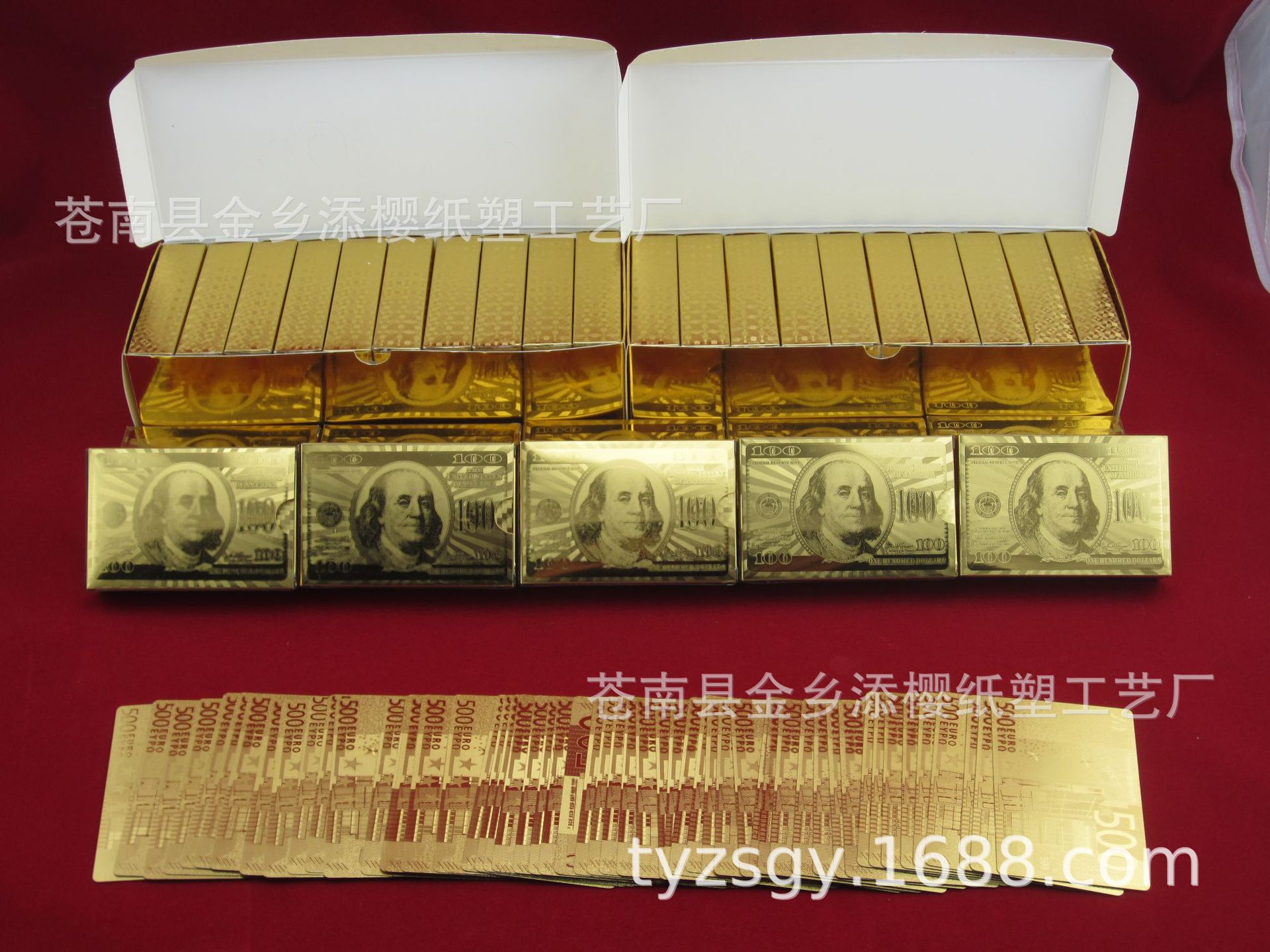 扑克牌塑料PVC防水黄金色扑克可水洗土豪金创意朴克牌金箔扑克牌