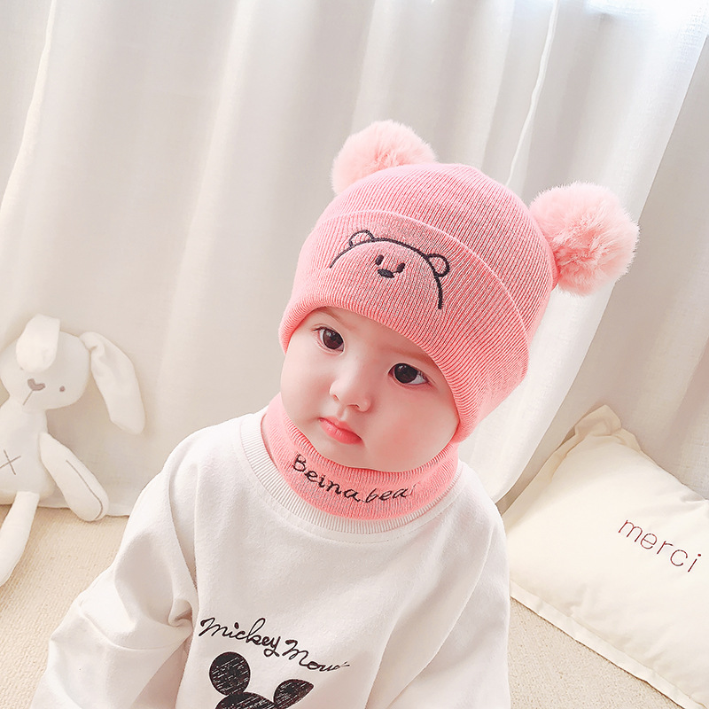 Winter hat, warm hat, baby hat, cap, double ball bear hat, cap Specification image
