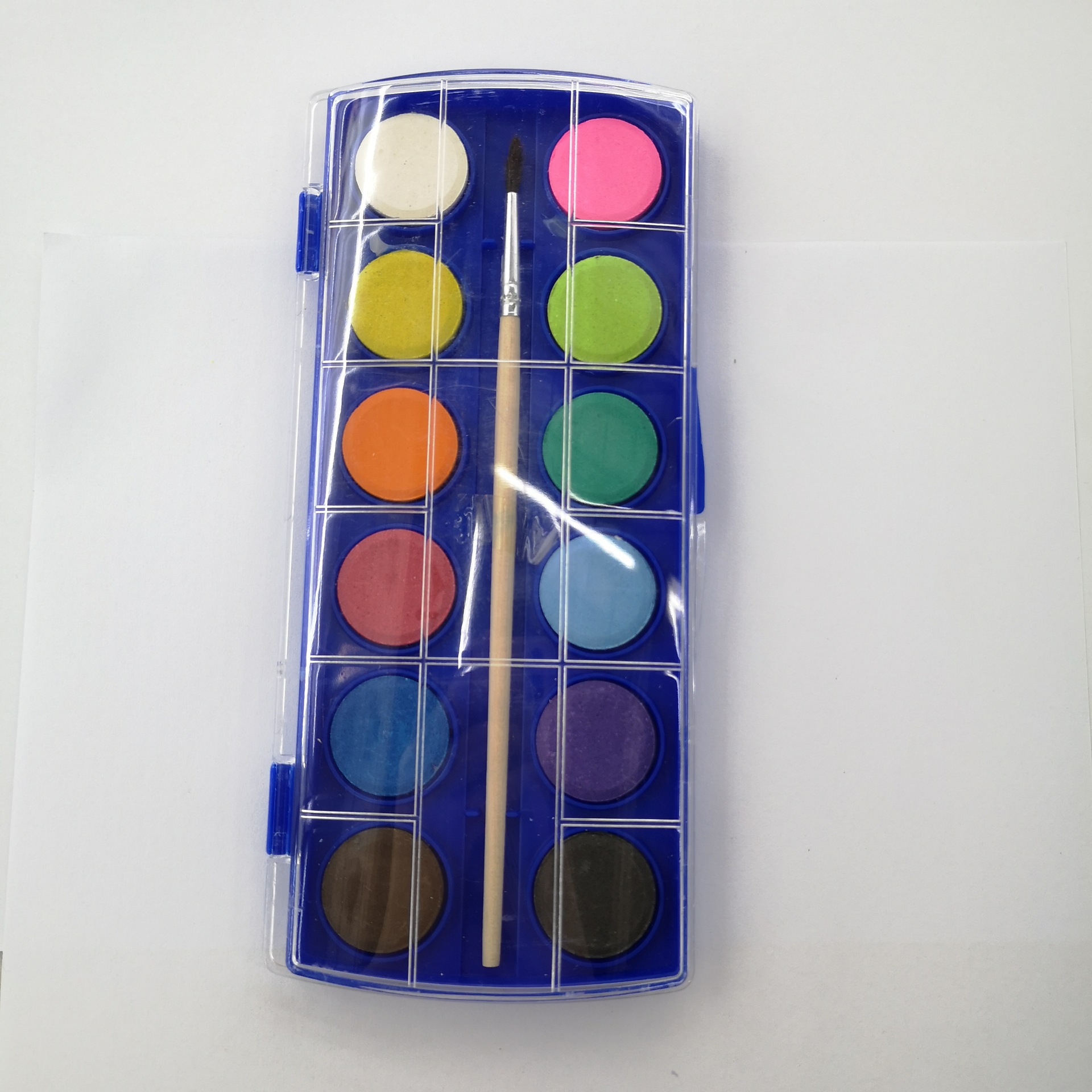 12色固体水彩颜料绘画美术用品 初学者涂鸦粉饼水粉丙烯儿童套装