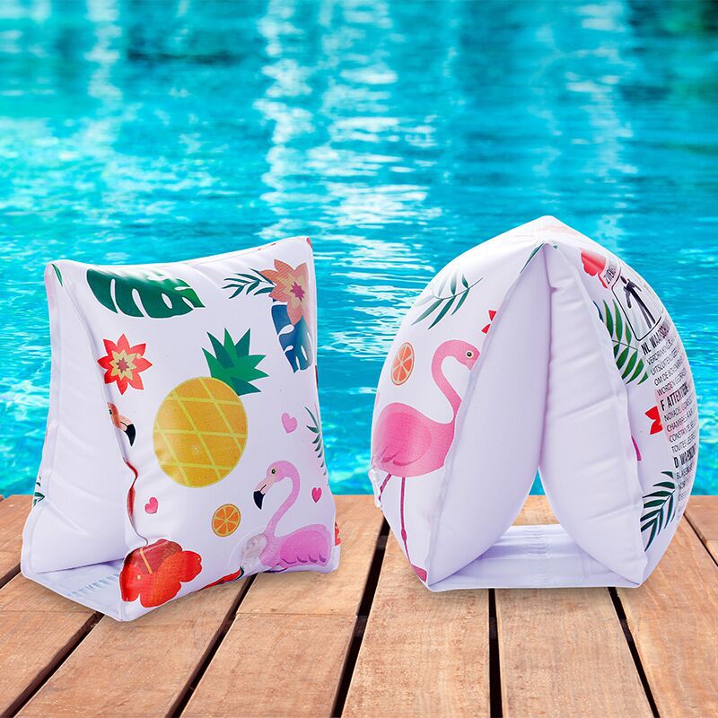 新款充气手臂圈卡通图案儿童充气水袖滚筒小孩游泳辅助臂圈