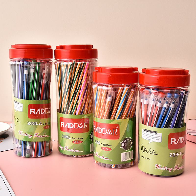 韩版桶装中性笔可爱少女水笔学生用品简约商务黑色签字笔套装批发
