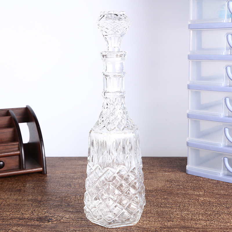 2020 New Creative High Glass Bottle Set Thickened Silicone Sealed Large Caliber Bottle Set Wholesale Specification drawing
