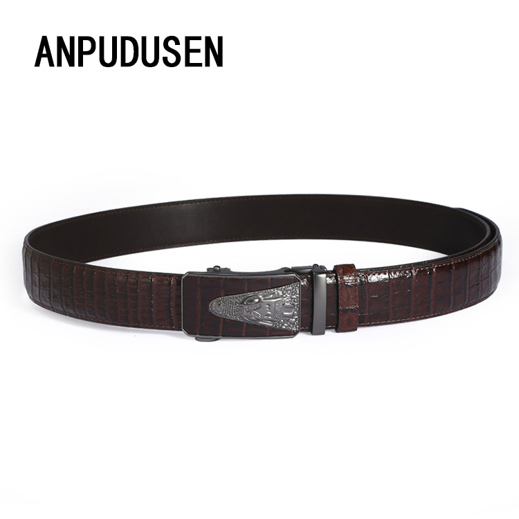 Men's Belt 2020 New Leather Alligator Business Belt Alloy Automatic Buckle Belt Wholesale Specification drawing