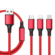 Stock supply one tow three mini braided mobile phone charging cable Three interfaces suitable for most mobile phones