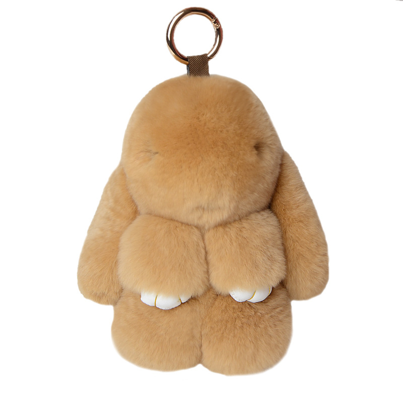 18CM rex rabbit fur dead little rabbit pendant, cute rabbit claw machine doll, plush toy keychain Item Picture