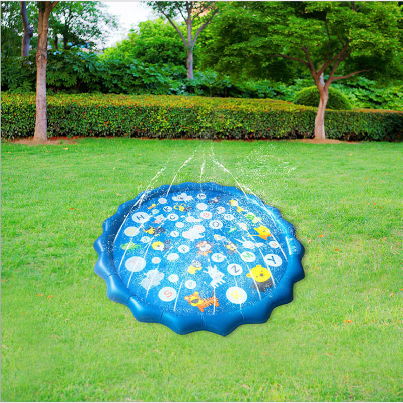 2020新款圆形水垫亚马逊热销儿童戏水玩具字母游戏垫户外草坪垫详情图4