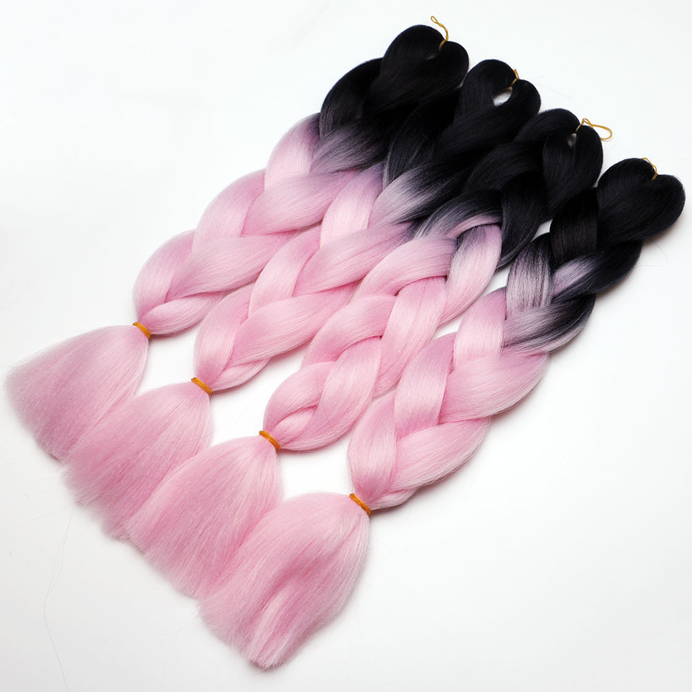 African wig braid color gradient synthetic fiber large braid jumbo braid hair high-temperature silk dirty braid Specification image