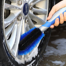 驰善洗车刷子轮胎钢圈清洁刷蓝黑双色双股加粗绞丝钢丝洗车轮毂刷批发